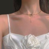 Schmetterling Anhänger Koreanischer Ästhetischer Goldener Choker